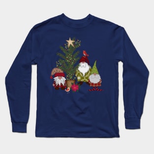 Christmas Tree and Gnomes | Pine Berries | Cherie's Art(c)2021 Long Sleeve T-Shirt